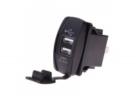 Автомобильное врезное USB 2 гнезда 3.1А с подсветкой 12\24V фото в интернет-магазине