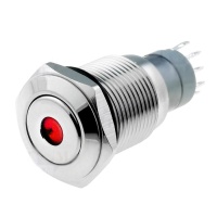 Кнопка антивандальная без фиксации с красной подсветкой 12V LAS2-19F-BD фото в интернет-магазине