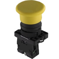 Кнопочный выключатель грибок без фиксации жёлтый 600V 10A LXA2 фото в интернет-магазине