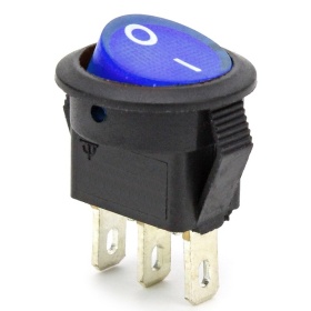 Выключатель клавишный с синей подсветкой 12V 3A SMRS-101N2-2