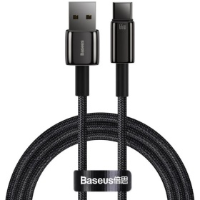 Кабель Baseus Tungsten Gold Fast Charging Data Cable USB to Type-C Black CATWJ-B01