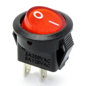 Выключатель клавишный красный 220V 3A KCD5-101-2