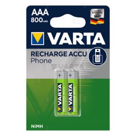 Аккумулятор бытовой Varta R03 AAA BL2 NI-MH Power Phone 800mAh