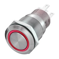 Кнопка антивандальная с красной подсветкой 12V LAS2-19B-AE фото в интернет-магазине