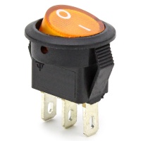 Выключатель клавишный с жёлтой подсветкой 12V 3A SMRS-101N2-2 фото в интернет-магазине
