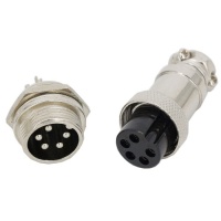 Разъём цилиндрический 5 контактов без провода GX16-5 от интернет-магазина Tehno-power.ru