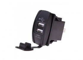 Автомобильное врезное USB 2 гнезда 3.1А с подсветкой 12\24V