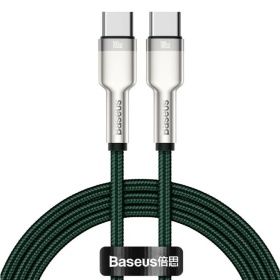 Кабель Baseus Cafule Series Metal Data Cable Type-C to Type-C Green CATJK-C06