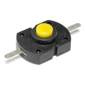 Кнопка фонарика чёрный корпус жёлтая клавиша 220V 0,5A SW-33