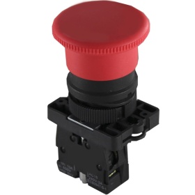 Кнопочный выключатель грибок без фиксации красный 600V 10A LXA2