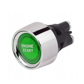 Кнопка без фиксации запуска двигателя "ENGINE START" с зелёной подсветкой