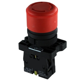 Кнопочный выключатель грибок на размыкание красный с символикой 600V 10A 3SA5-BS442
