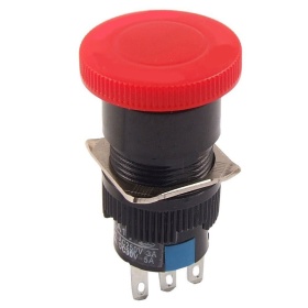 Кнопочный аварийный выключатель грибок без фиксации красный 220V 3A A16-11M